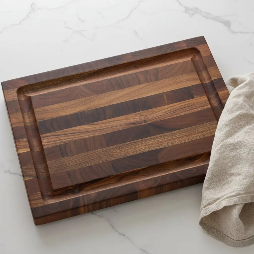 16" Brown Solid Wood Cutting Board With Juice Groove Homeroots Kitchen & Dining