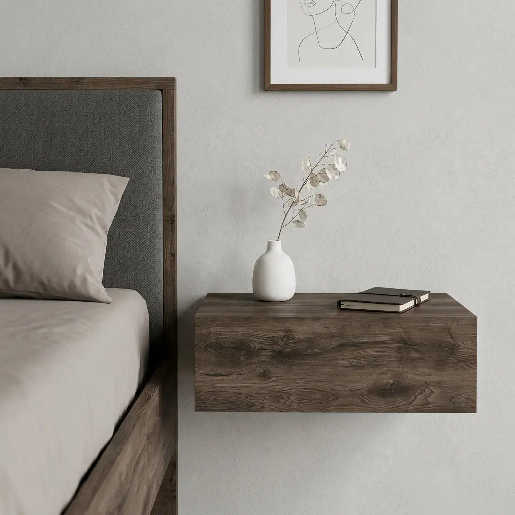 16" Brown Wood Nightstand Homeroots Bed & Bath