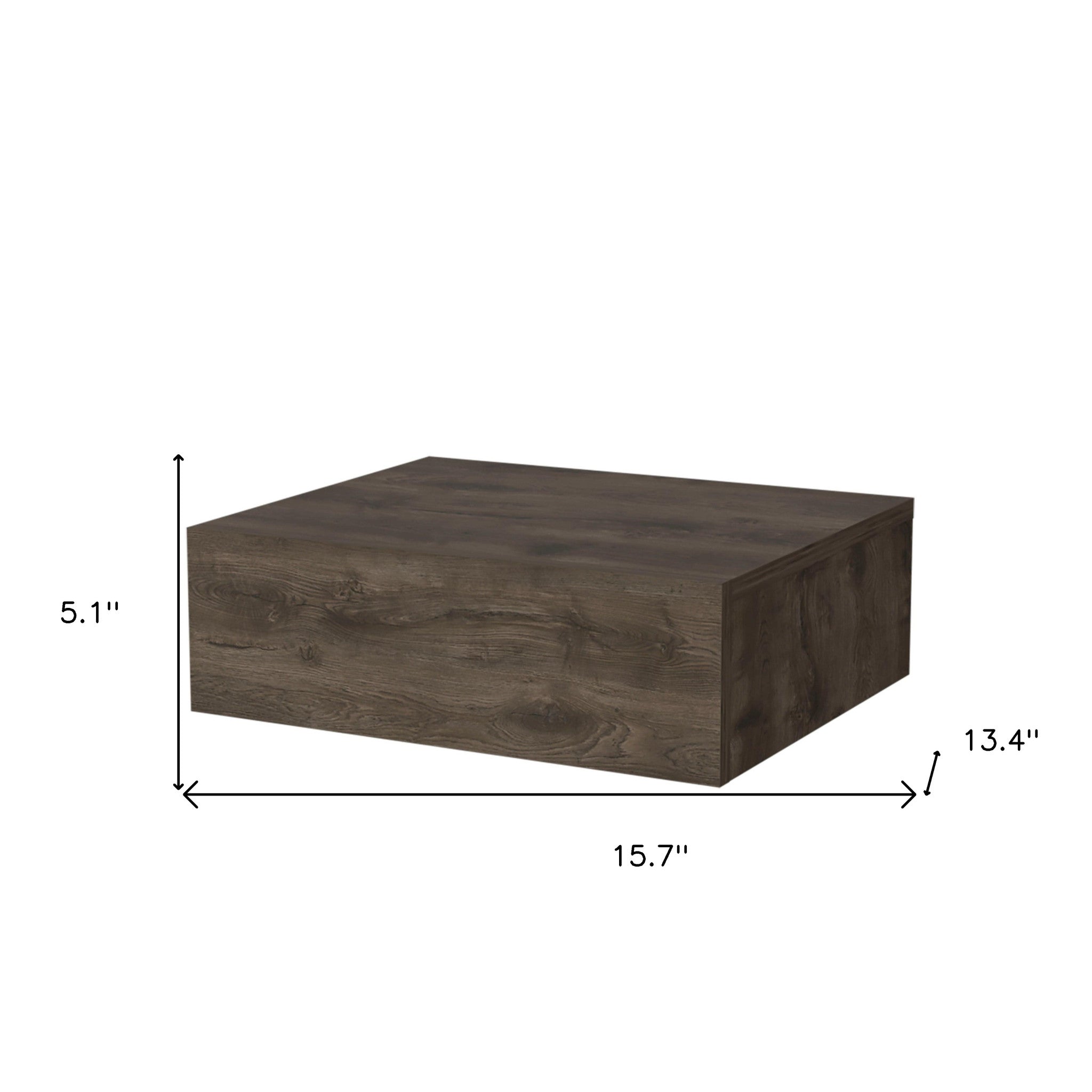 5" Brown Wood One Drawer Floating Nightstand - GreatEagleInc
