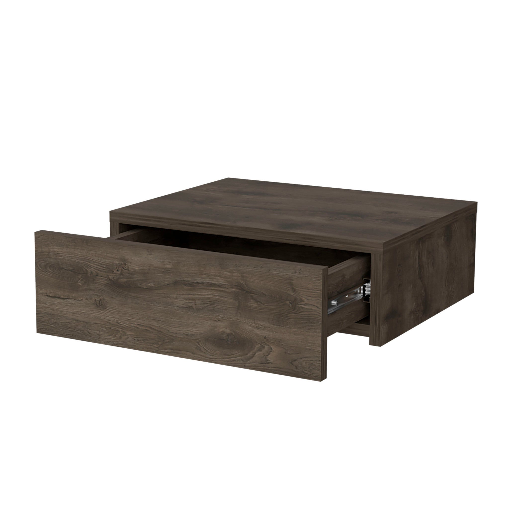 5" Brown Wood One Drawer Floating Nightstand - GreatEagleInc