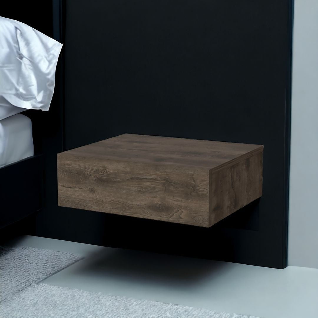 5" Brown Wood One Drawer Floating Nightstand - GreatEagleInc