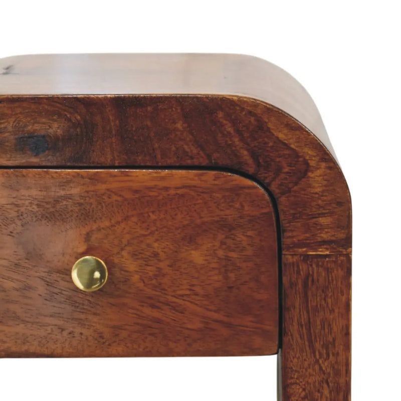 16" Chestnut Solid Wood One Drawer Nightstand Homeroots Bed & Bath