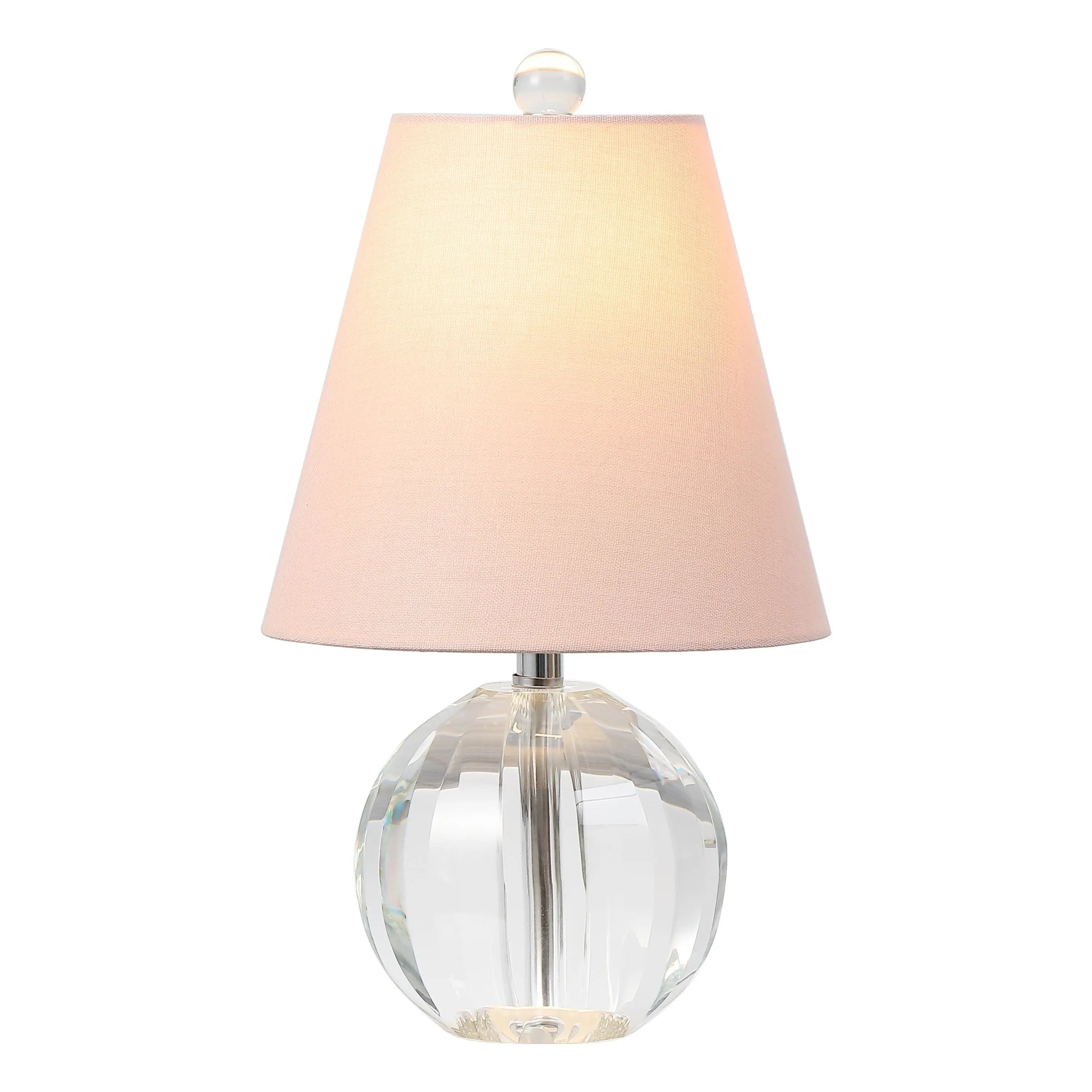 16" Clear Globe Bedside Lamp With Empire Shade Homeroots Lighting