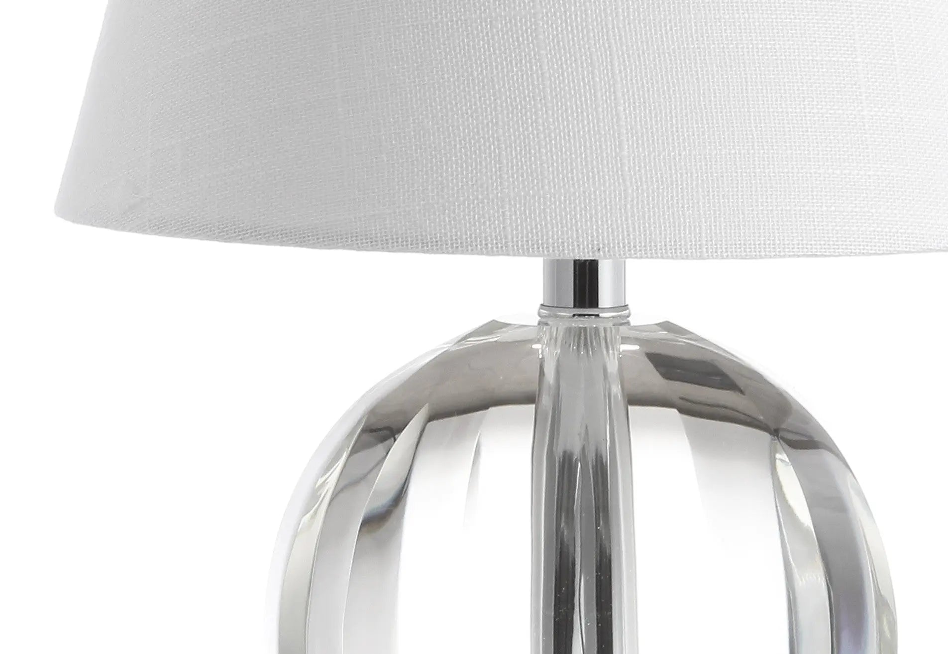16" Clear Globe Bedside Lamp With Empire Shade Homeroots Lighting