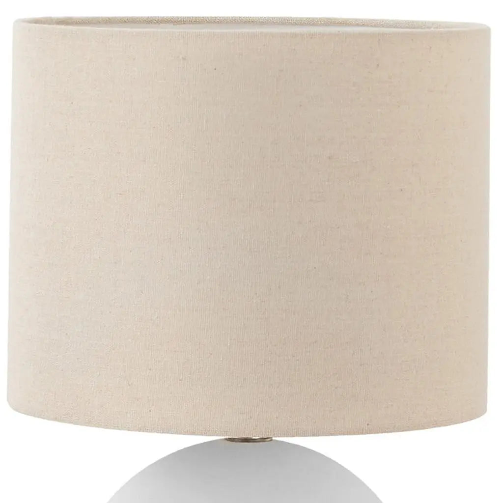 16" Cream Ceramic Round Table Lamp With Cream Drum Shade Homeroots Lighting