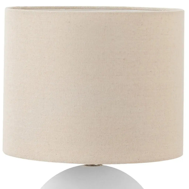 16" Cream Ceramic Round Table Lamp With Cream Drum Shade Homeroots Lighting