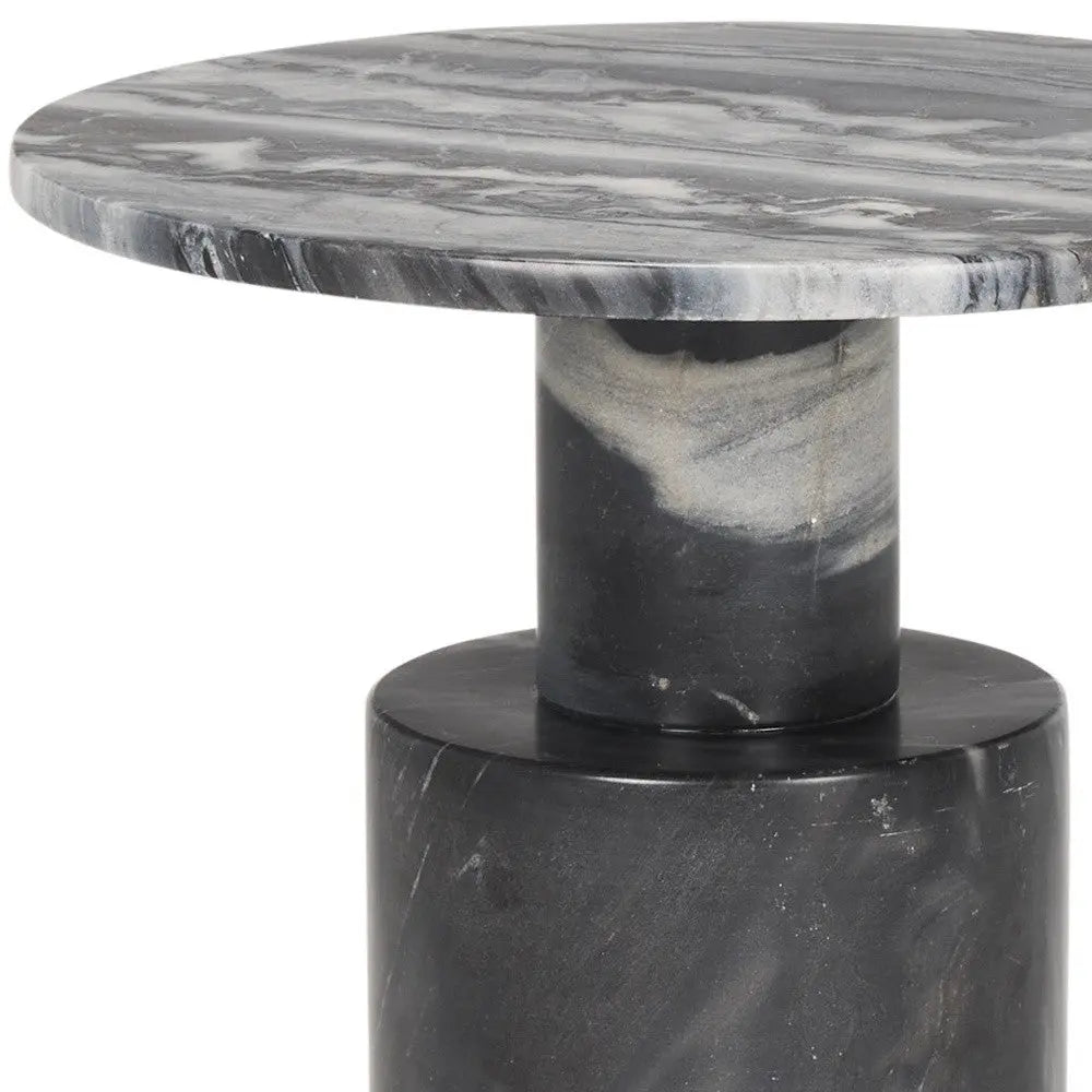 16" Gray Stone and Wood Tray Table Homeroots Living Room