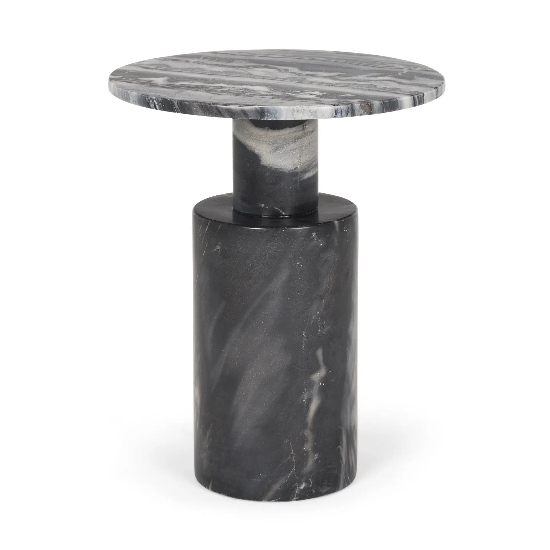 16" Gray Stone and Wood Tray Table Homeroots Living Room