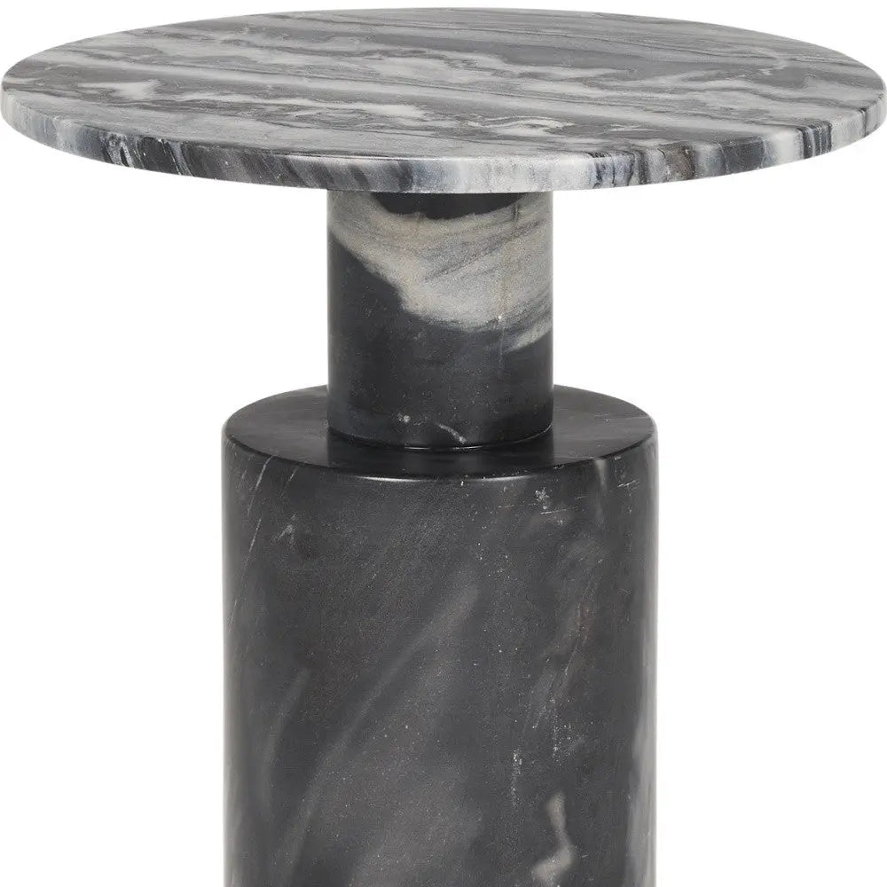 16" Gray Stone and Wood Tray Table Homeroots Living Room