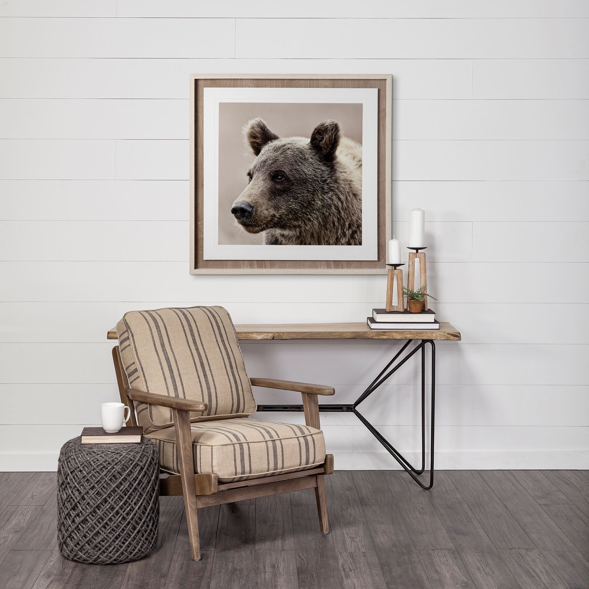 16" Gray Upholstery Cylinder Abstract Pouf Ottoman - GreatEagleInc