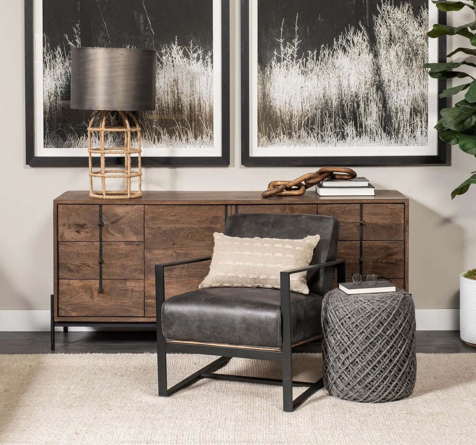 16" Gray Upholstery Cylinder Abstract Pouf Ottoman - GreatEagleInc