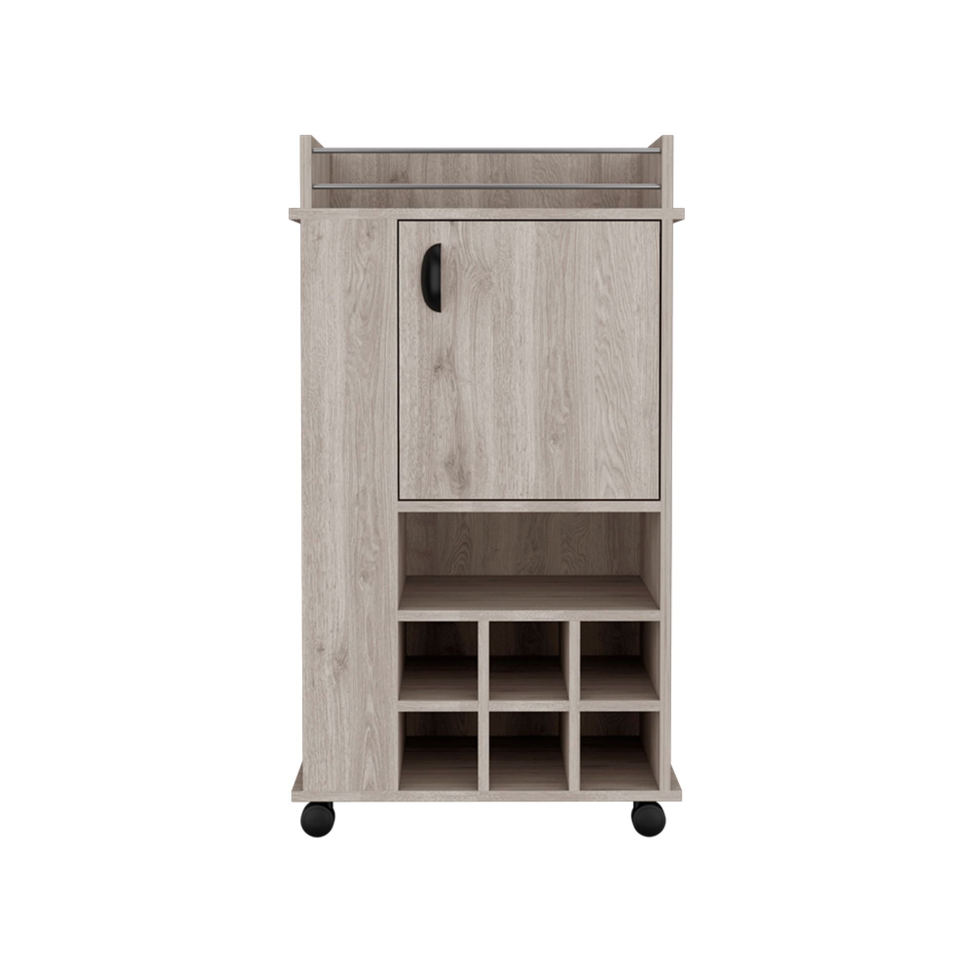 16" Gray Wood Bar Cart Homeroots Kitchen & Dining