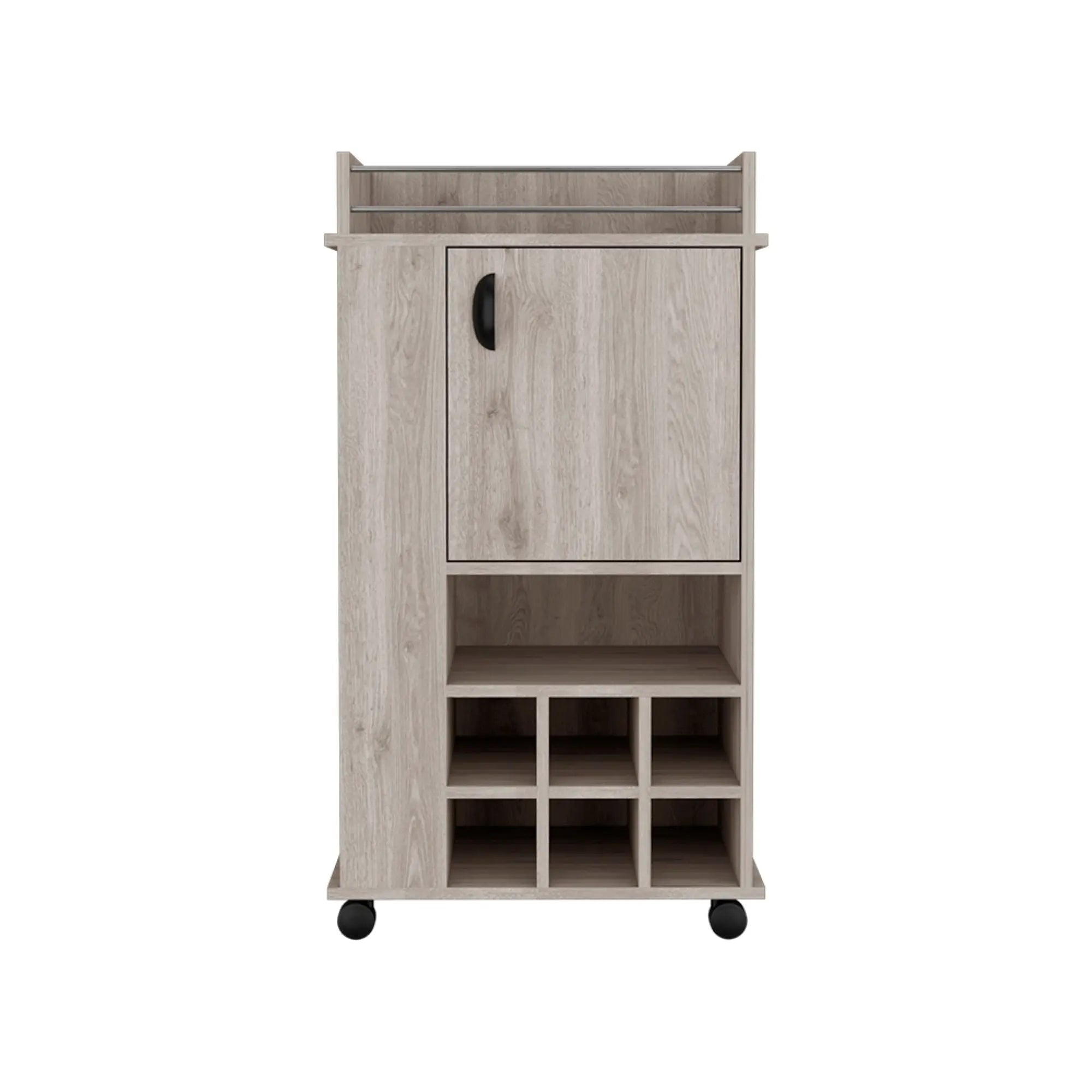 16" Gray Wood Bar Cart Homeroots Kitchen & Dining
