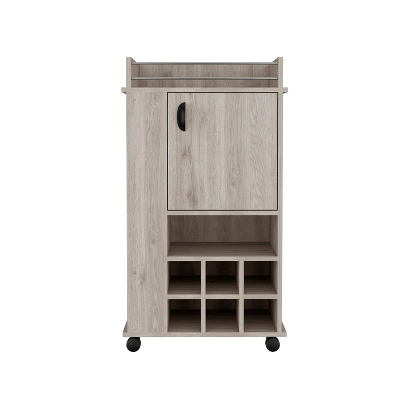 16" Gray Wood Bar Cart Homeroots Kitchen & Dining