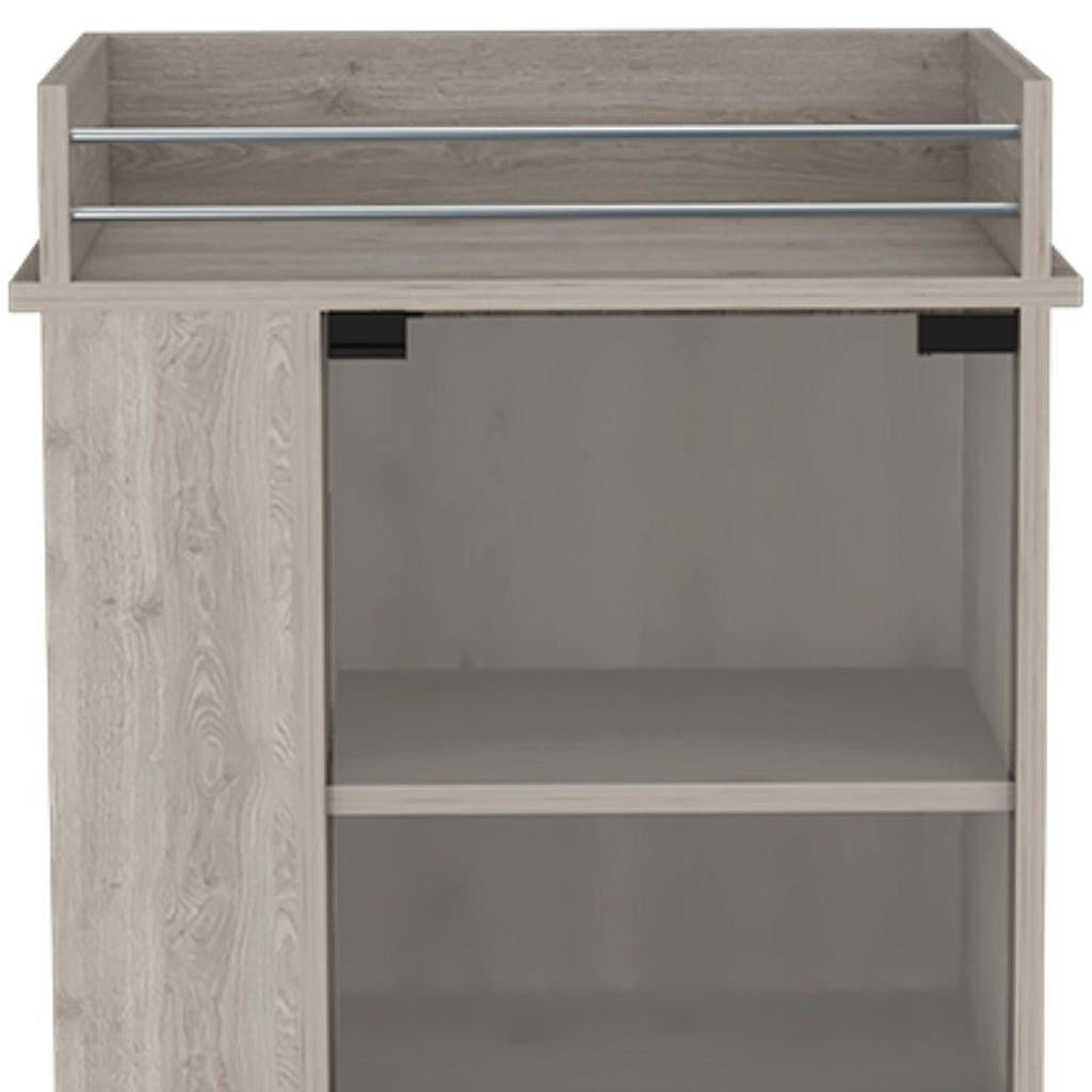 16" Gray Wood Bar Cart Homeroots Kitchen & Dining