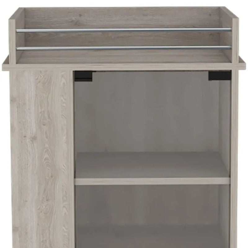 16" Gray Wood Bar Cart Homeroots Kitchen & Dining