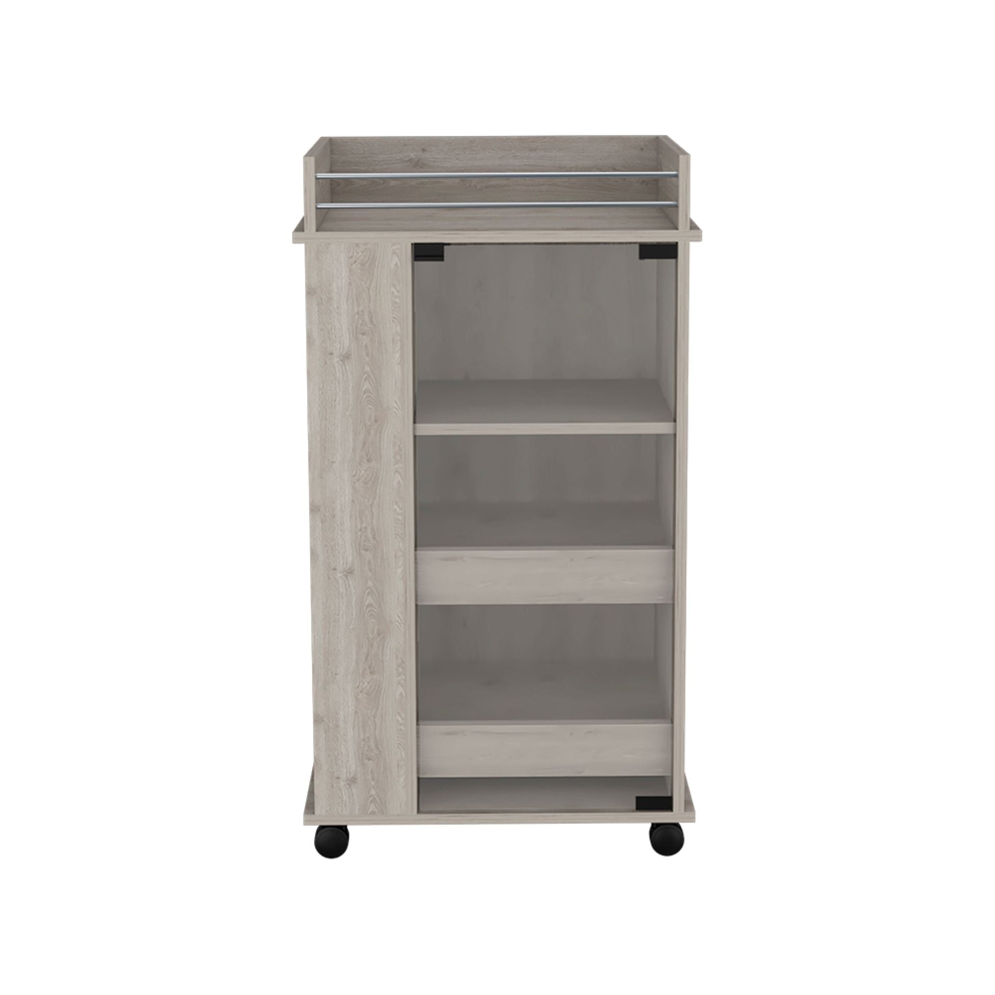 16" Gray Wood Bar Cart Homeroots Kitchen & Dining