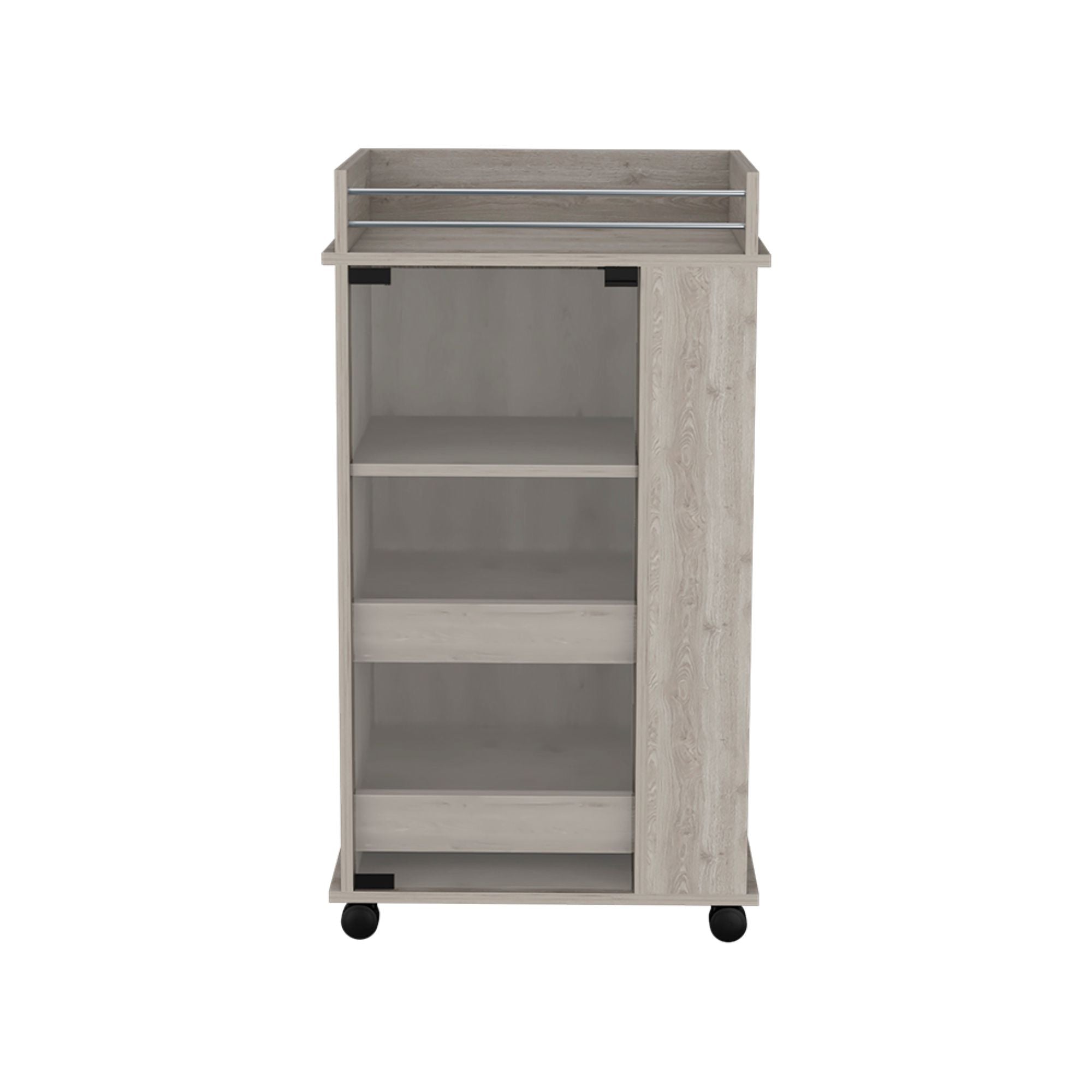 16" Gray Wood Bar Cart Homeroots Kitchen & Dining