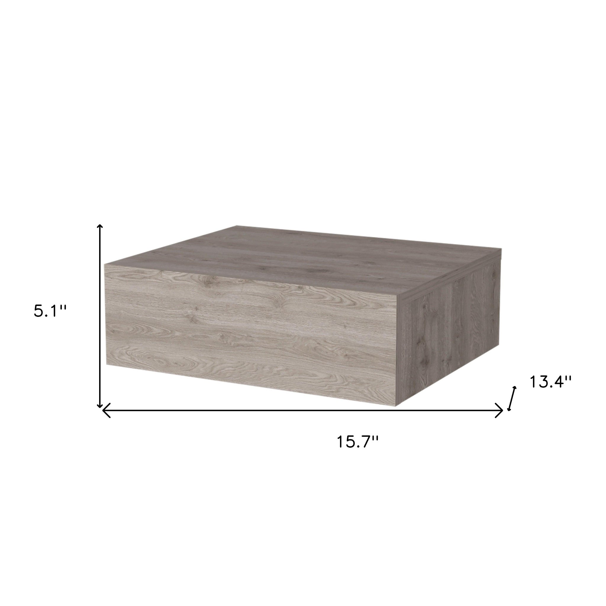 5" Gray Wood One Drawer Floating Nightstand - GreatEagleInc