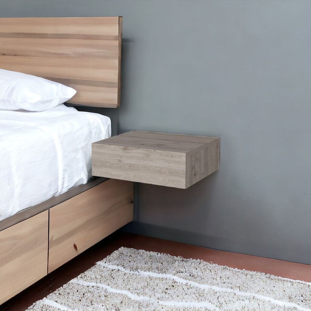 5" Gray Wood One Drawer Floating Nightstand - GreatEagleInc