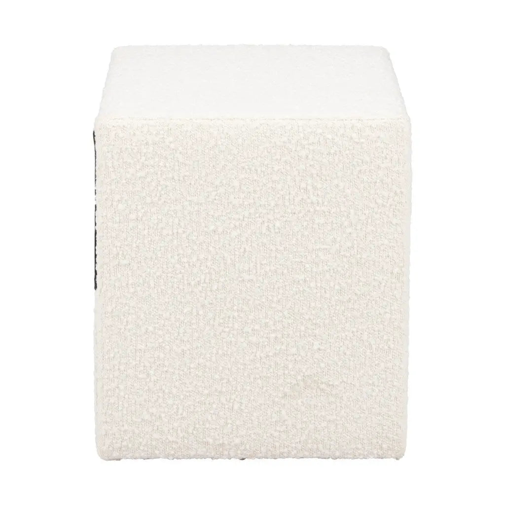 16" Ivory Wood Woven Texture One Drawer Nightstand Homeroots