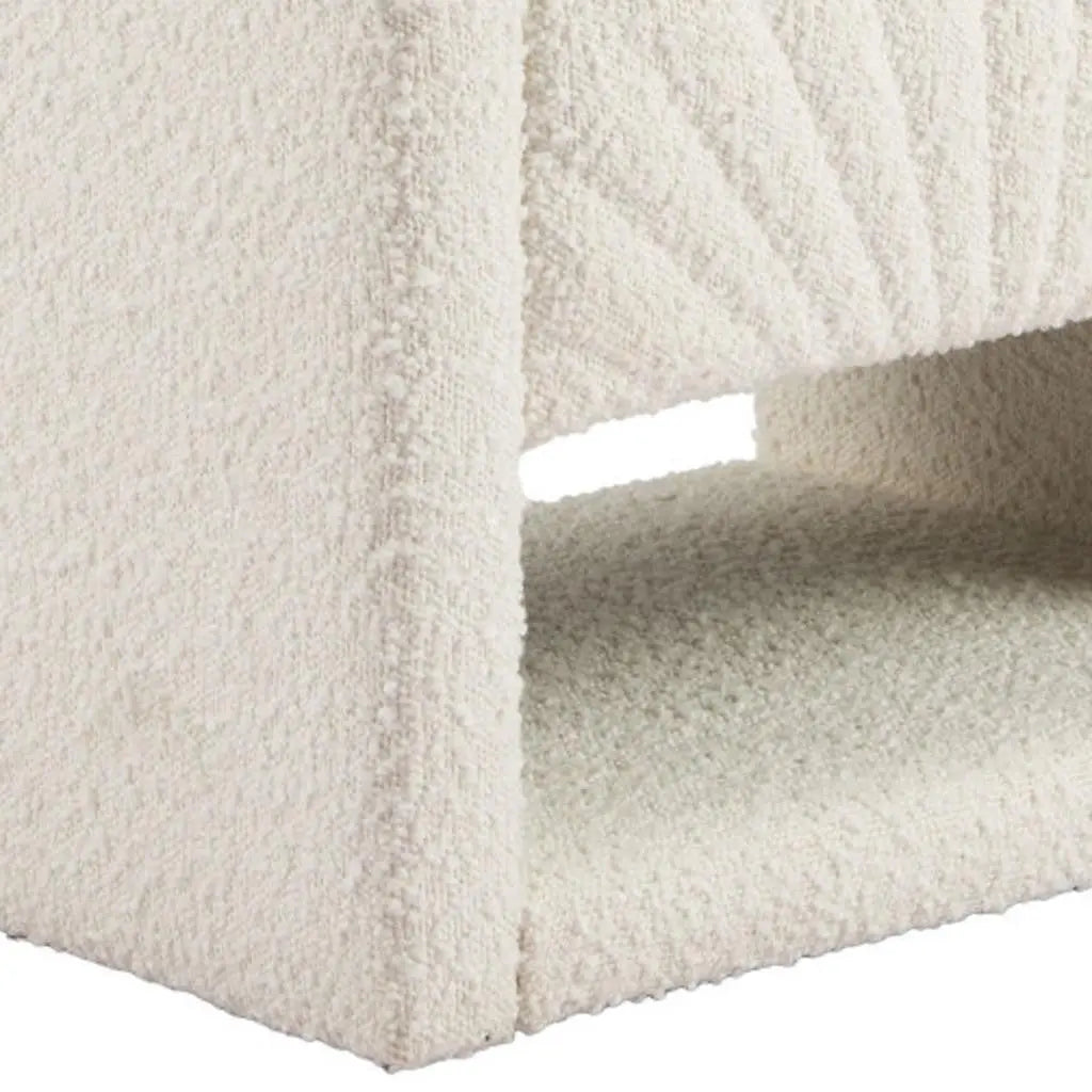 16" Ivory Wood Woven Texture One Drawer Nightstand Homeroots