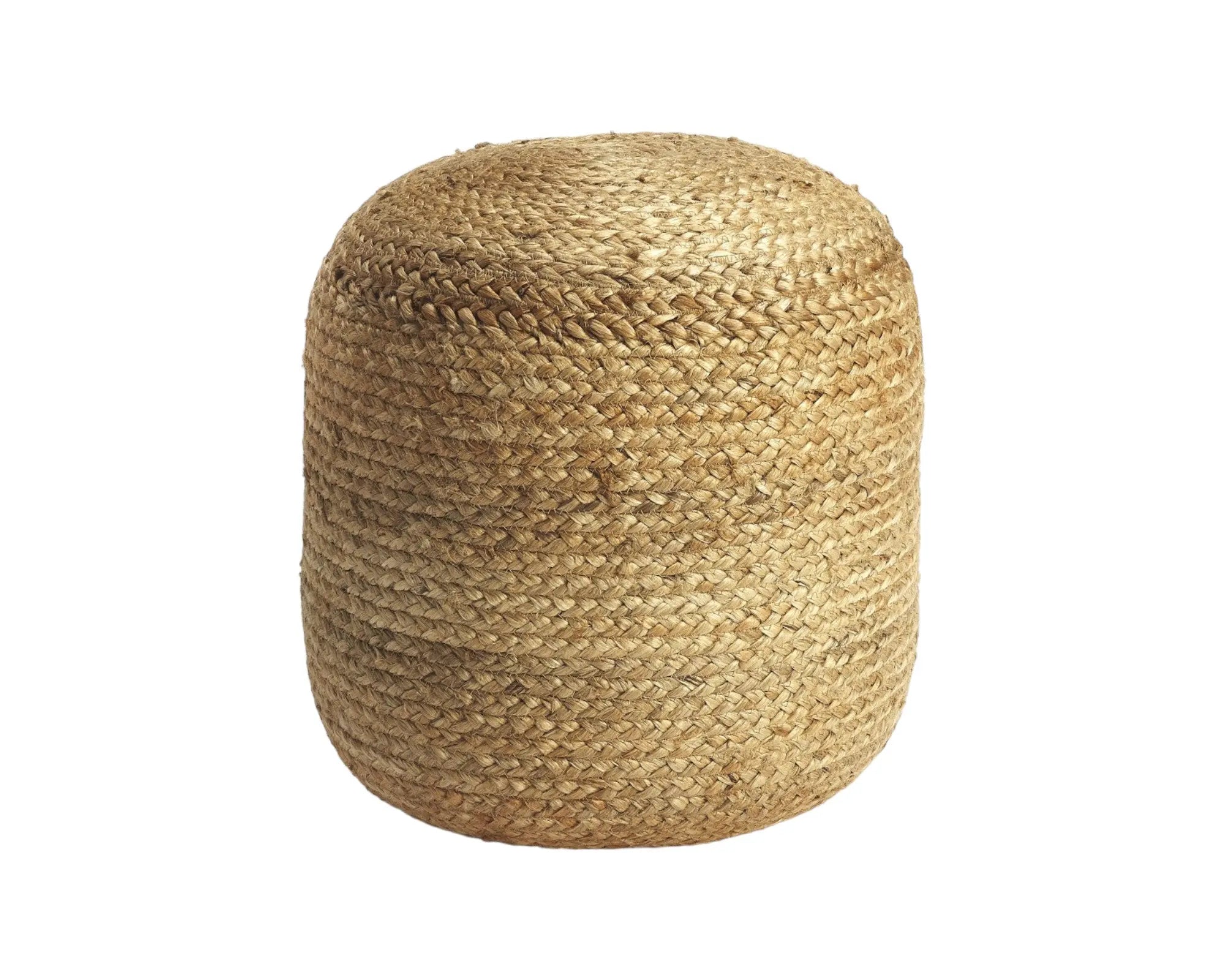 16" Jute Round Pouf Ottoman Homeroots Living Room