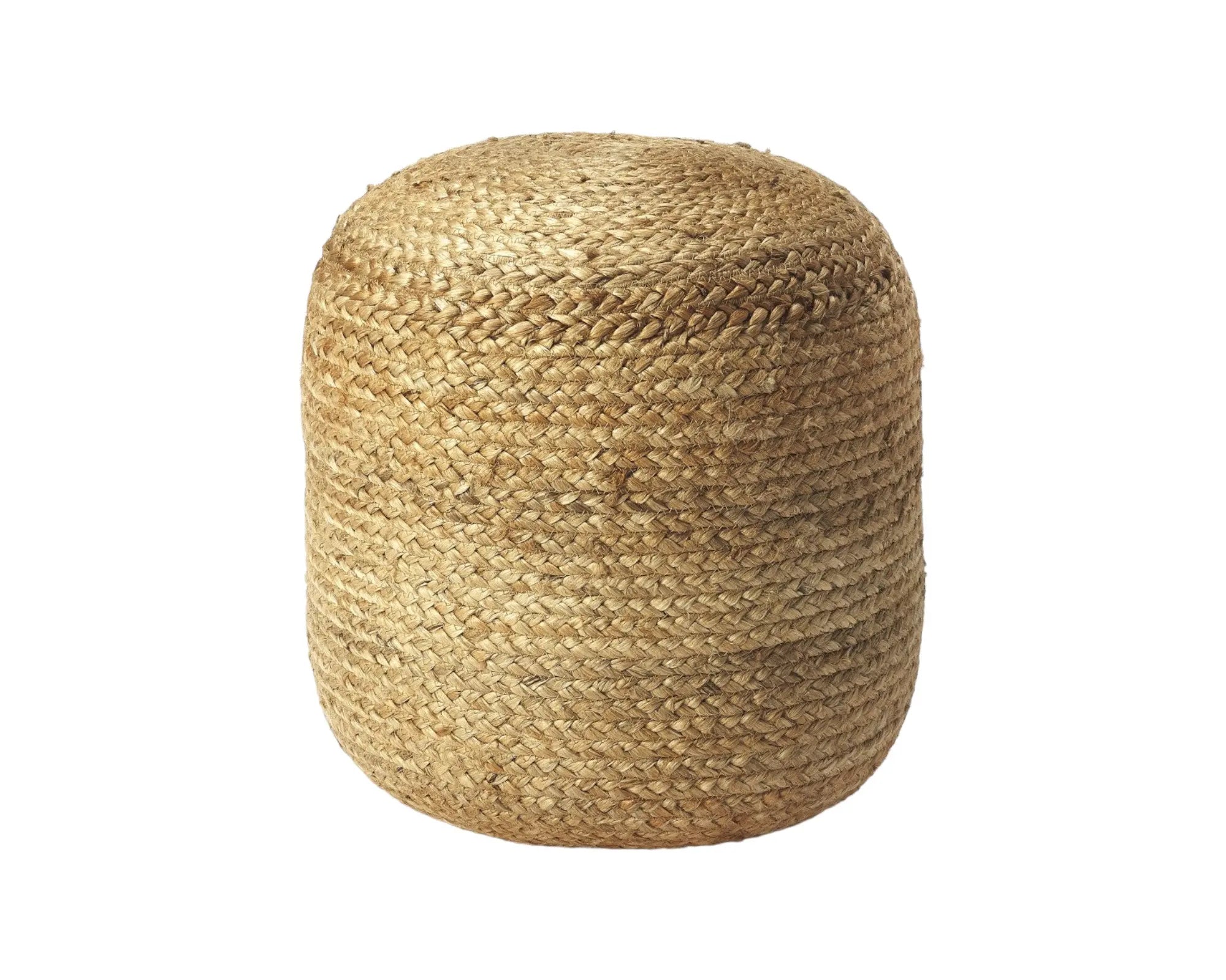16" Jute Round Pouf Ottoman Homeroots Living Room