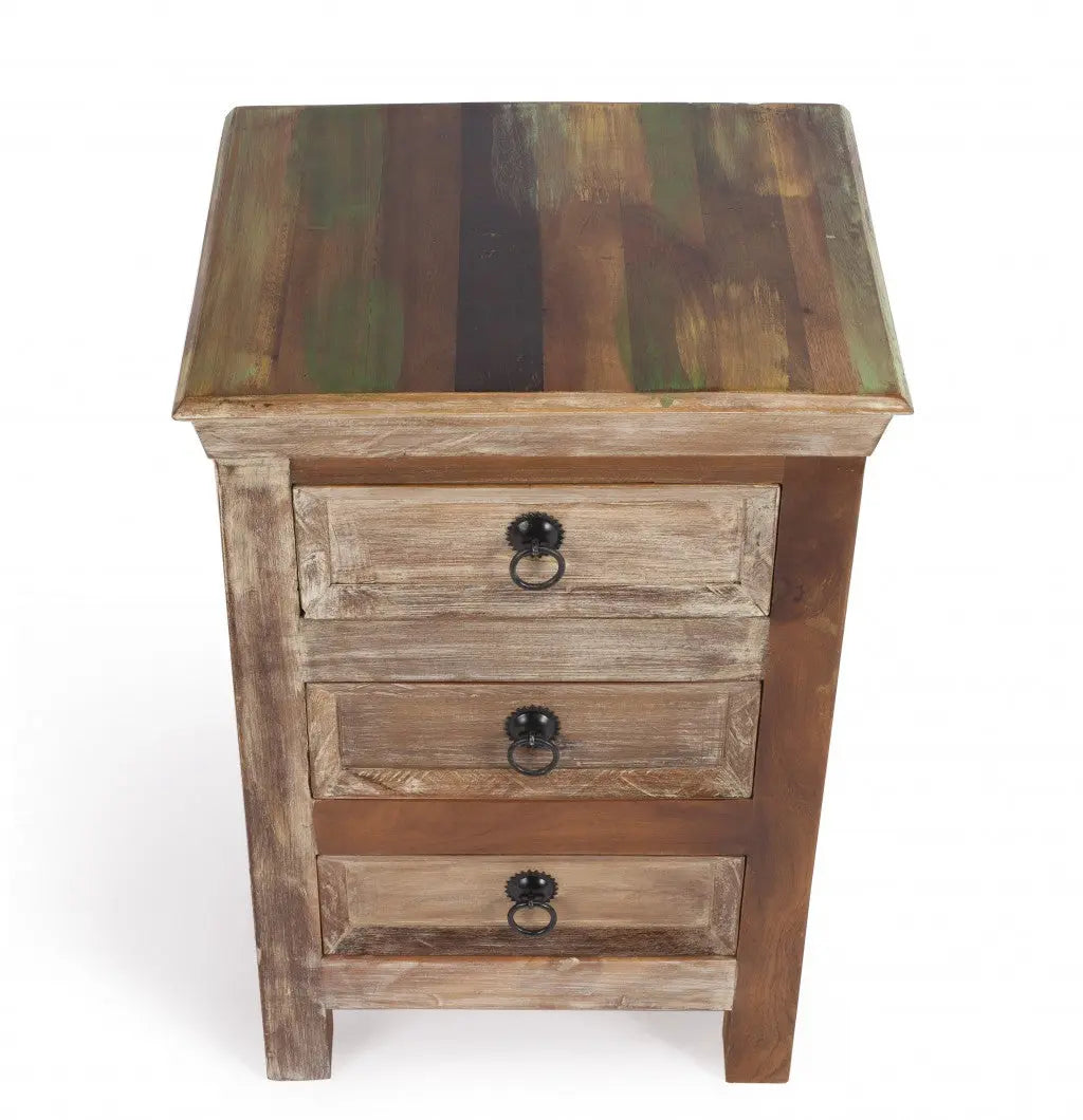 16" Modern Rustic Three Drawer Accent Chest Homeroots Bed & Bath