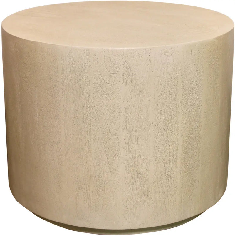 16" Natural Distressed Solid Wood Round End Table Homeroots Living Room