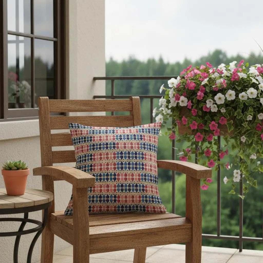 16" Red Blue Spades Indoor Outdoor Throw Pillow Homeroots Outdoor