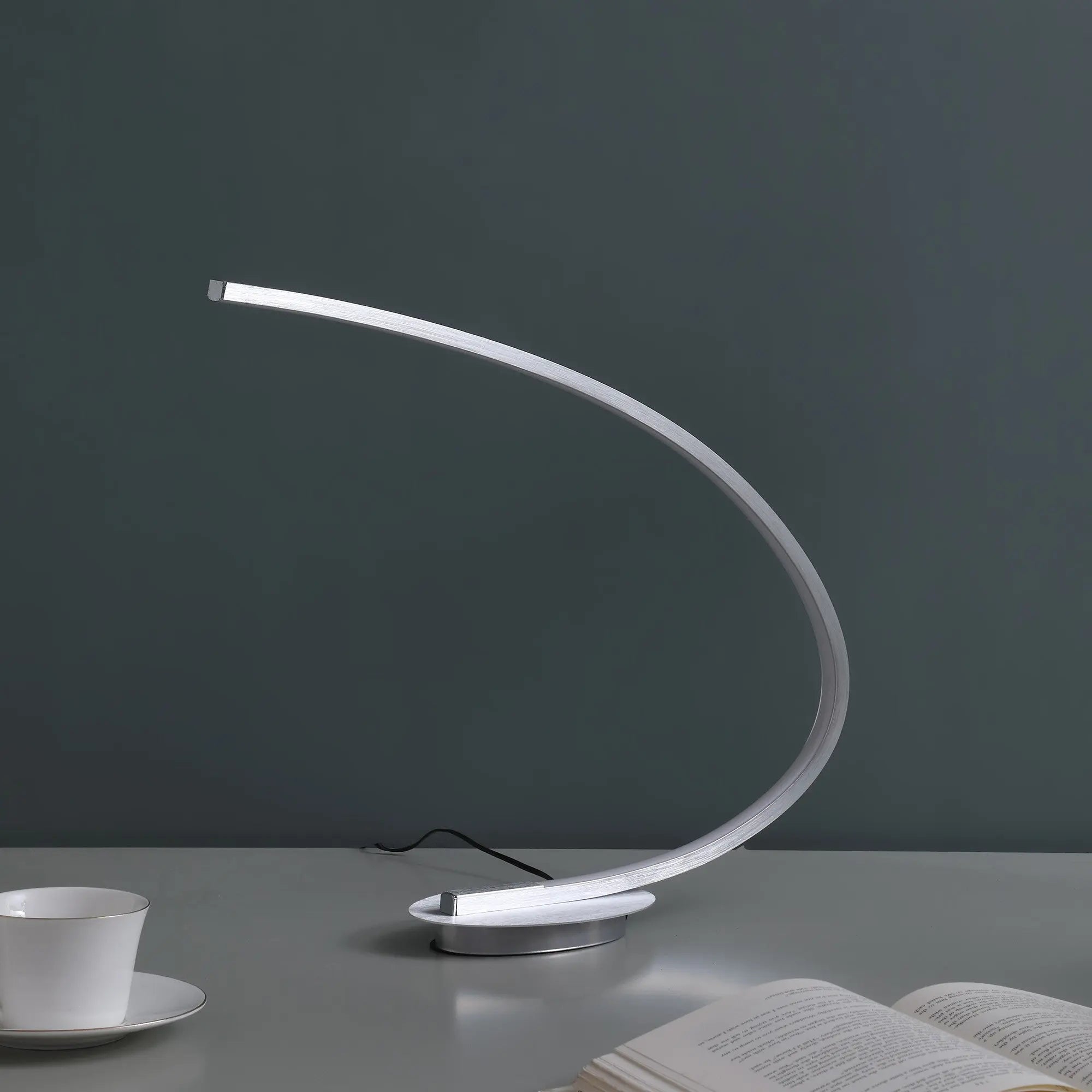 16" Silver Metal Desk Led Table Lamp Homeroots Lighting