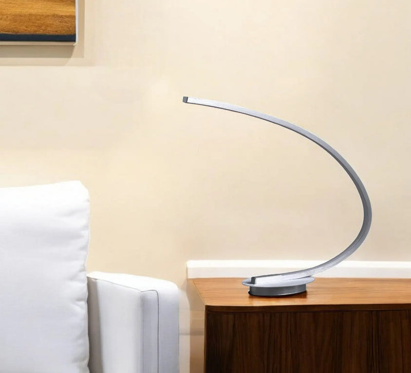 16" Silver Metal Desk Led Table Lamp Homeroots Lighting