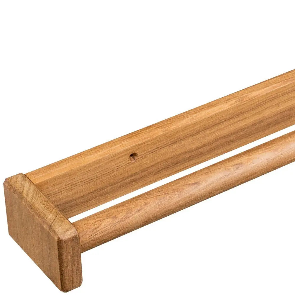 16" Traditional Solid Teak Towel Bar Homeroots Bed & Bath
