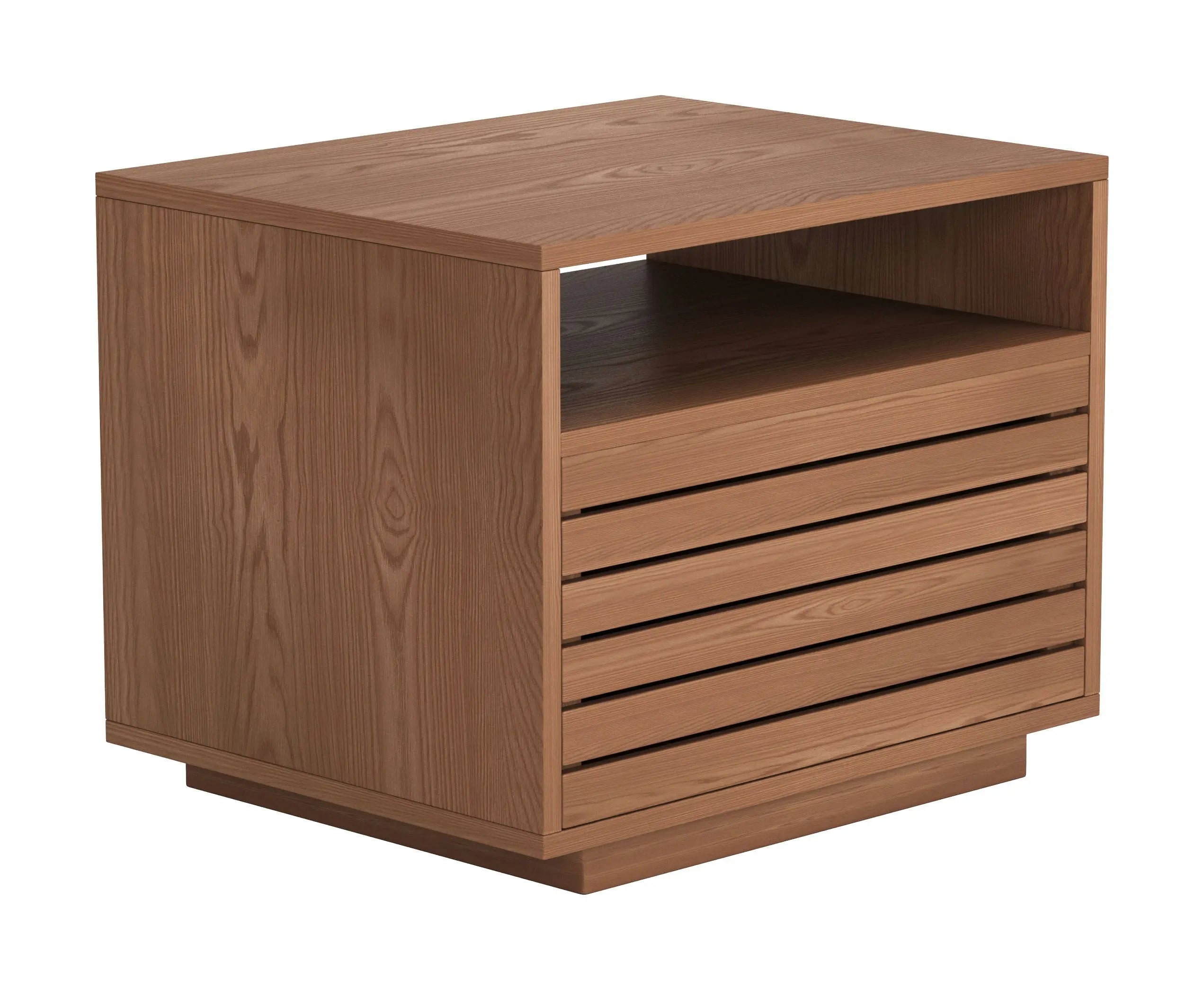 16" Walnut Wood One Drawer Nightstand Homeroots