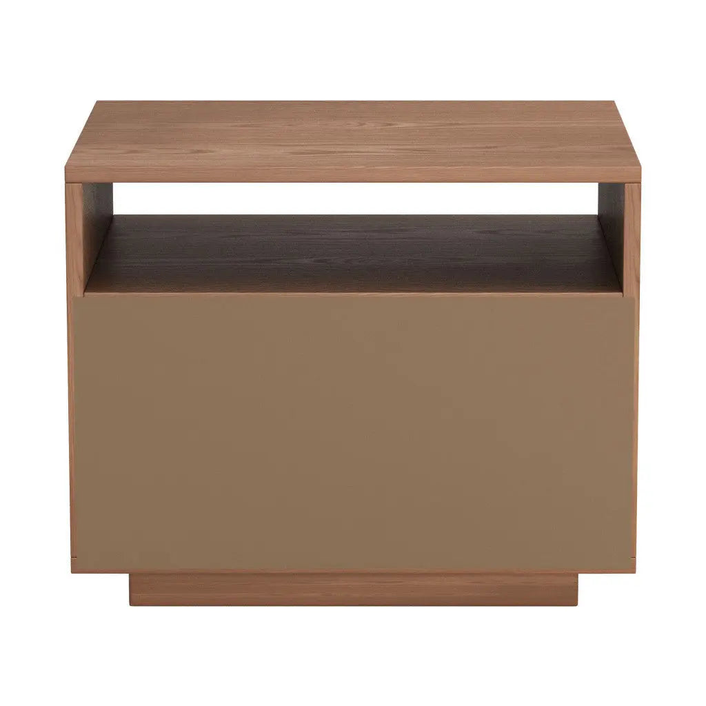 16" Walnut Wood One Drawer Nightstand Homeroots