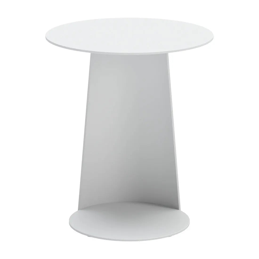 16" White Aluminum Rounded Outdoor Side Table Homeroots Outdoor