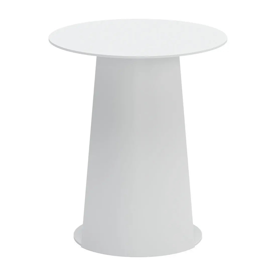 16" White Aluminum Rounded Outdoor Side Table Homeroots Outdoor