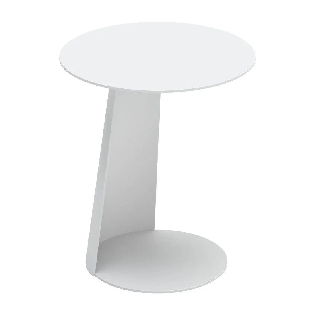 16" White Aluminum Rounded Outdoor Side Table Homeroots Outdoor