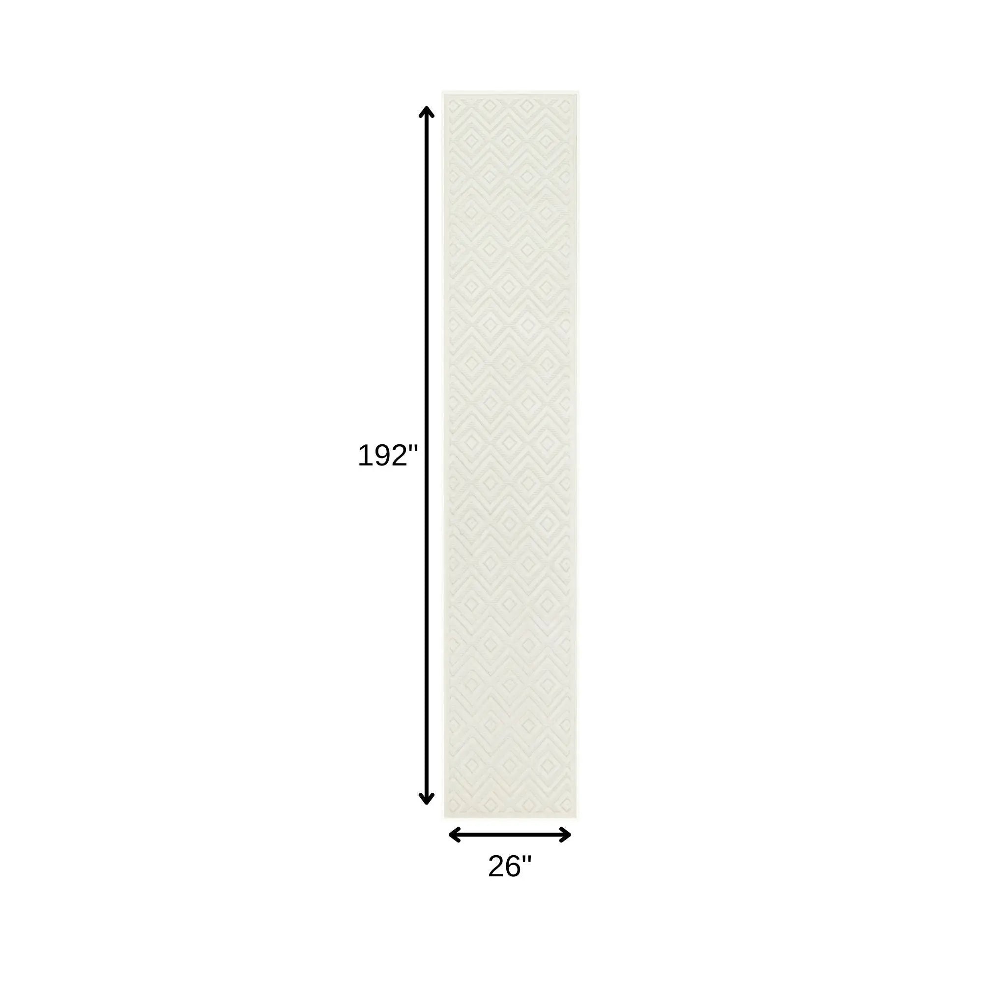 16' White And Ivory Geometric Indoor Outdoor Runner Rug Homeroots Outdoor