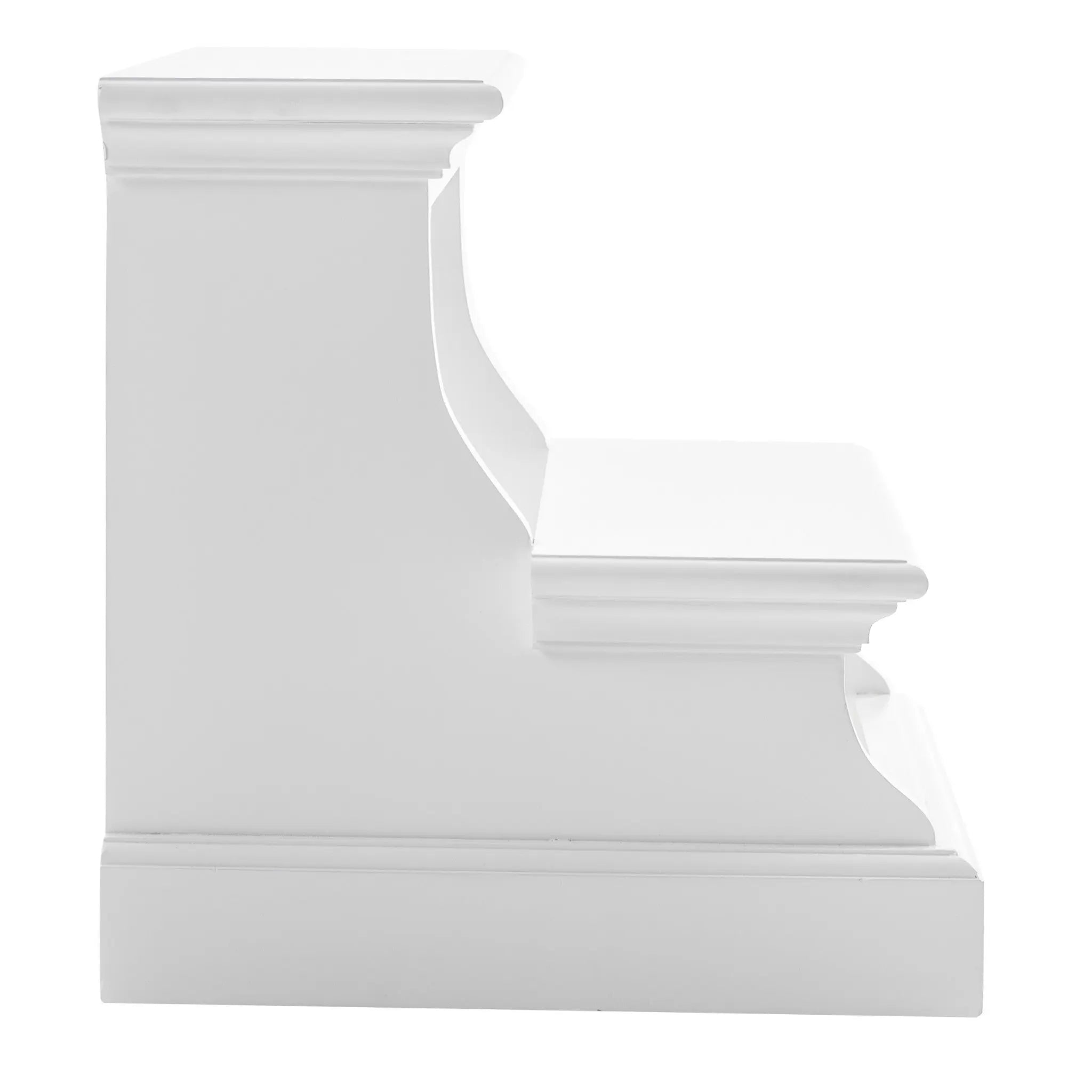 16" White Solid Wood Step Ladder Homeroots Living Room