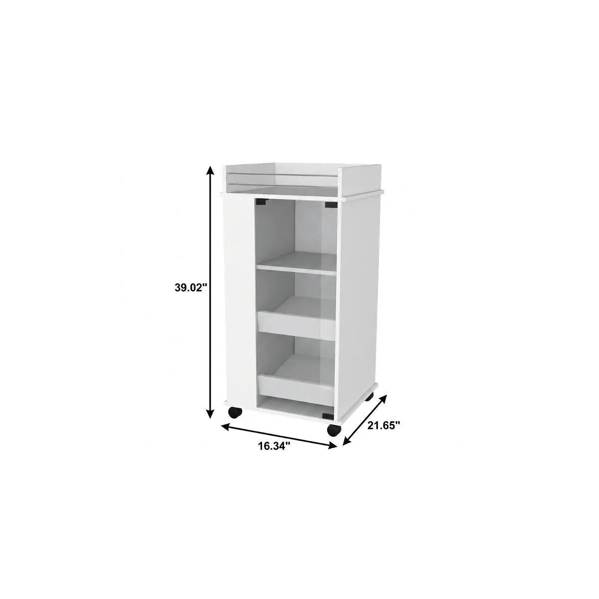 16" White Wood Bar Cart Homeroots Kitchen & Dining