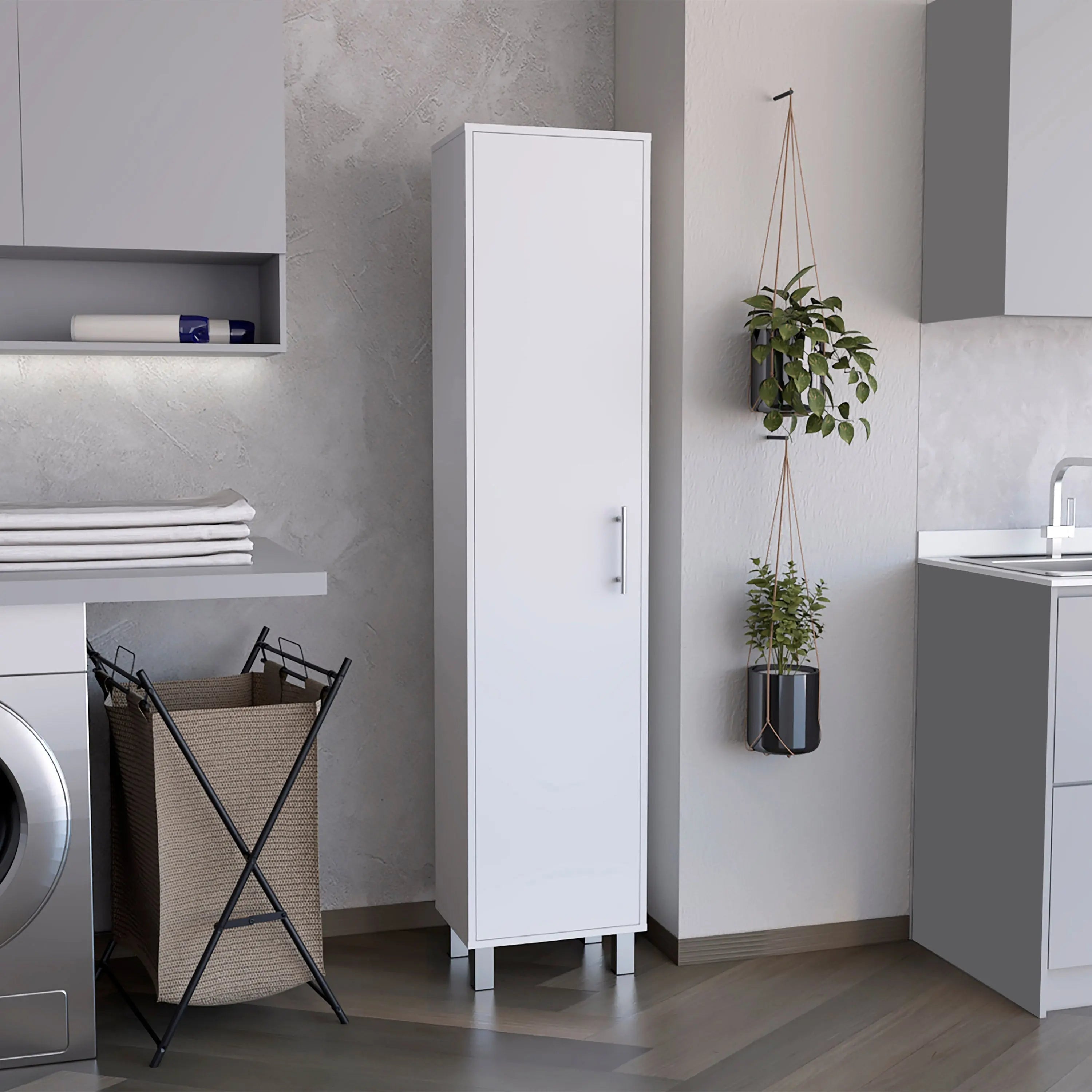 16" White Wood Freestanding Single Door Bathroom Vanity Homeroots Bed & Bath