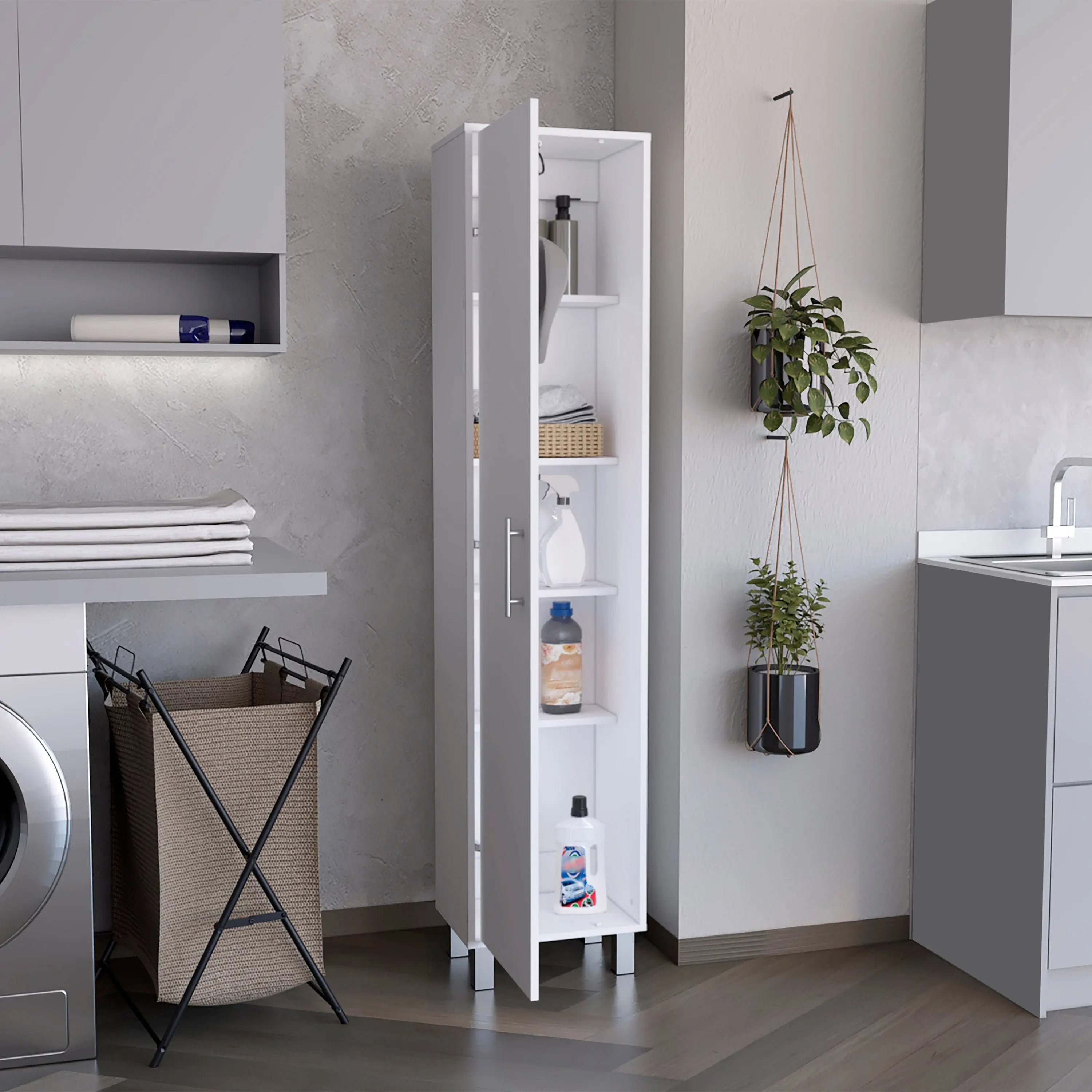 16" White Wood Freestanding Single Door Bathroom Vanity Homeroots Bed & Bath