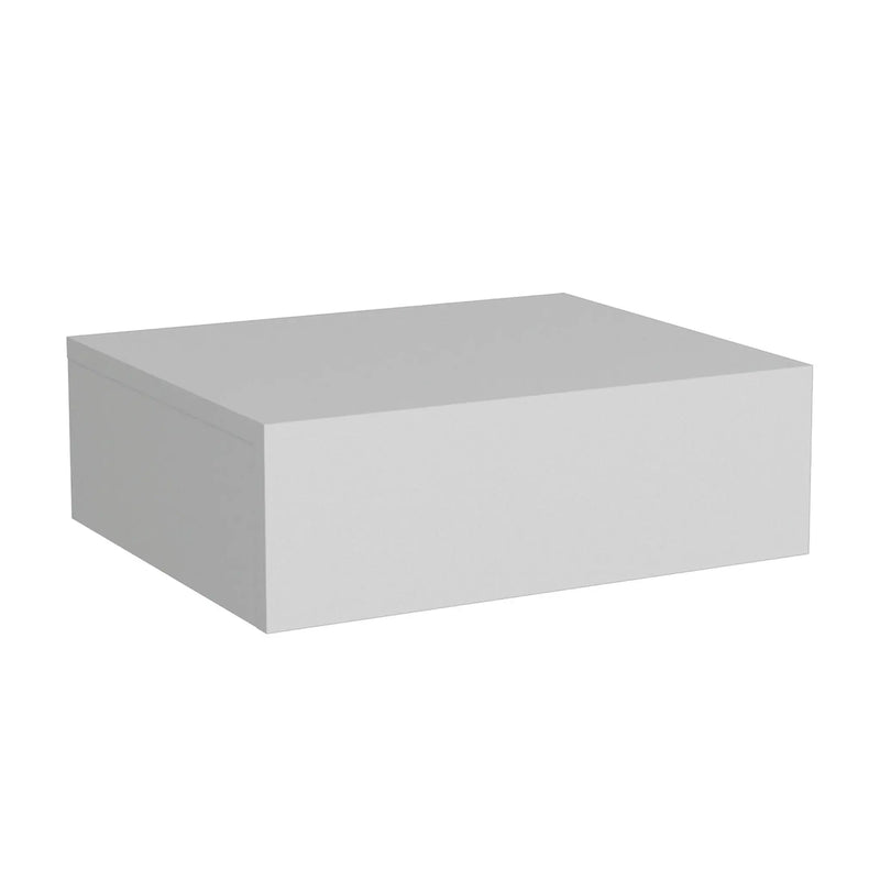 16" White Wood One Drawer Floating Nightstand Homeroots Bed & Bath