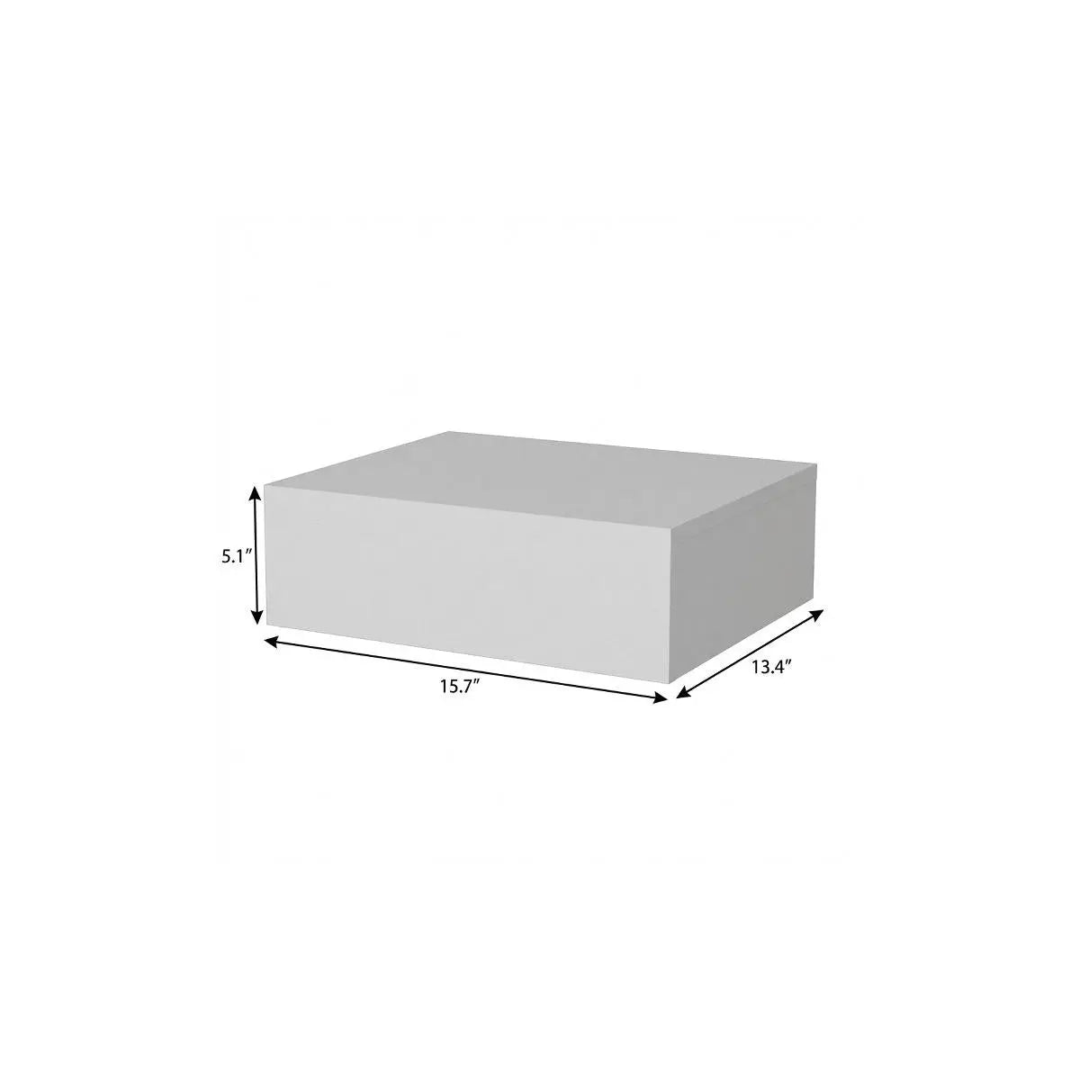 16" White Wood One Drawer Floating Nightstand Homeroots Bed & Bath