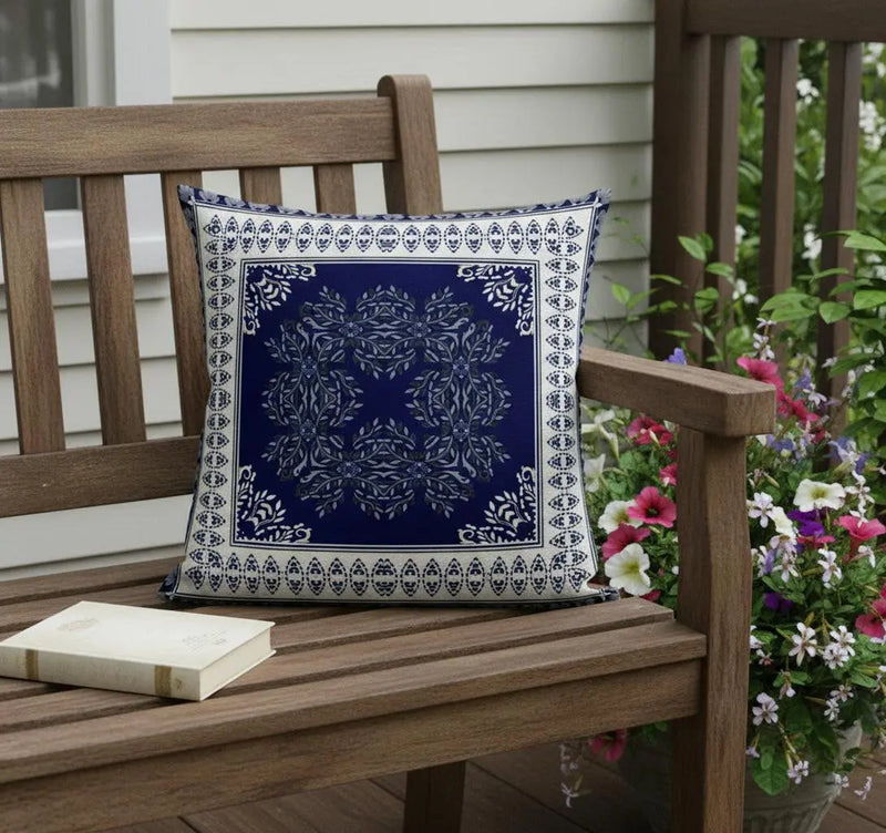 16" X 16" Muted Cream Blown Seam Geometric Indoor Outdoor Throw Pillow Homeroots Outdoor