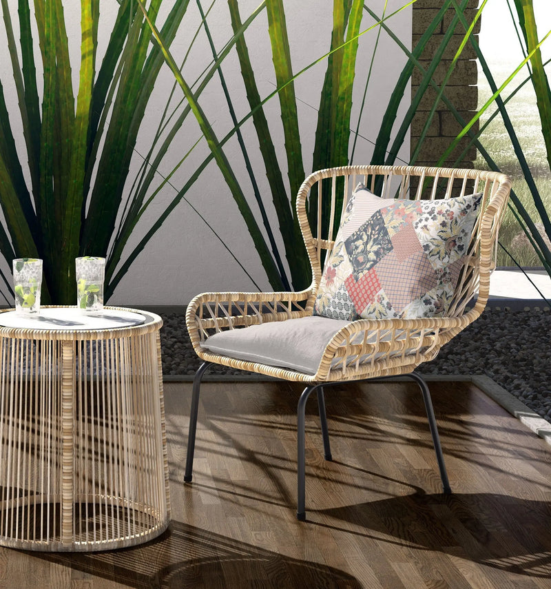 16" X 16" Peach Floral Indoor Outdoor Throw Pillow Homeroots Outdoor