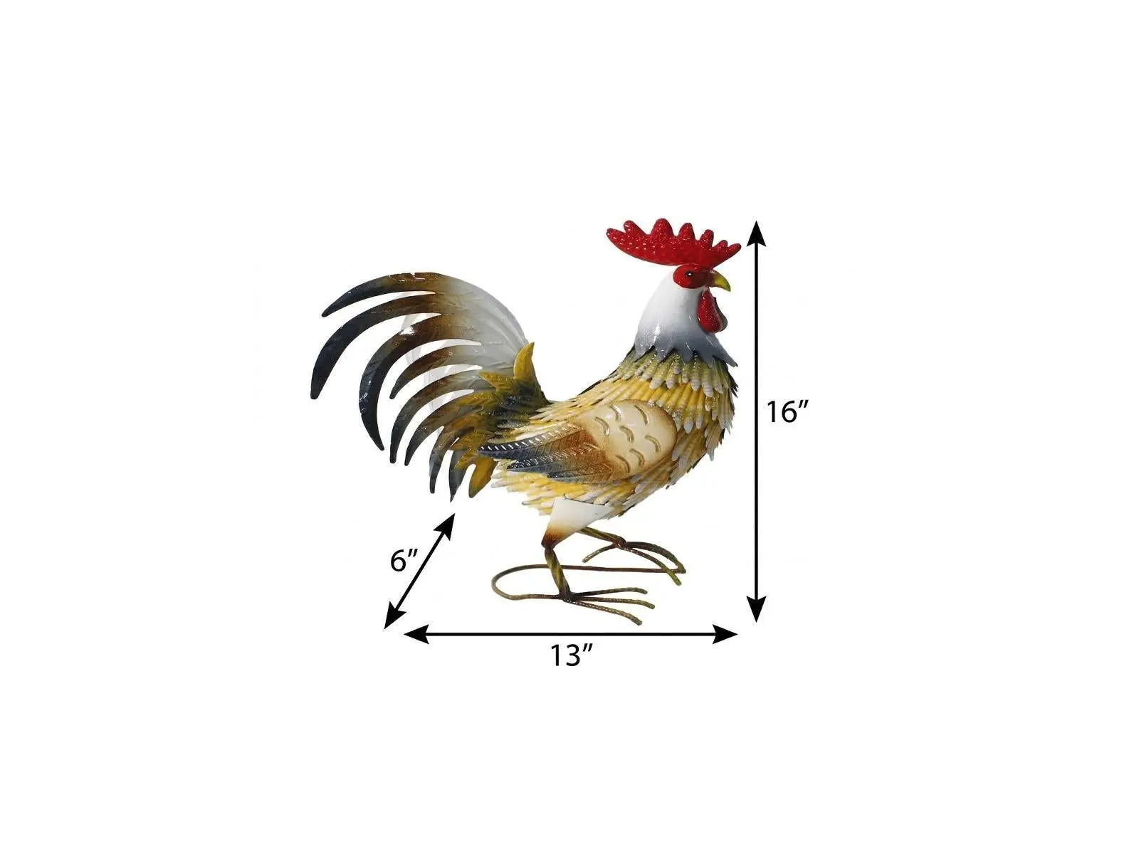 16" Yellow White And Red Metal Birds Garden Accents Accessories Homeroots Outdoor