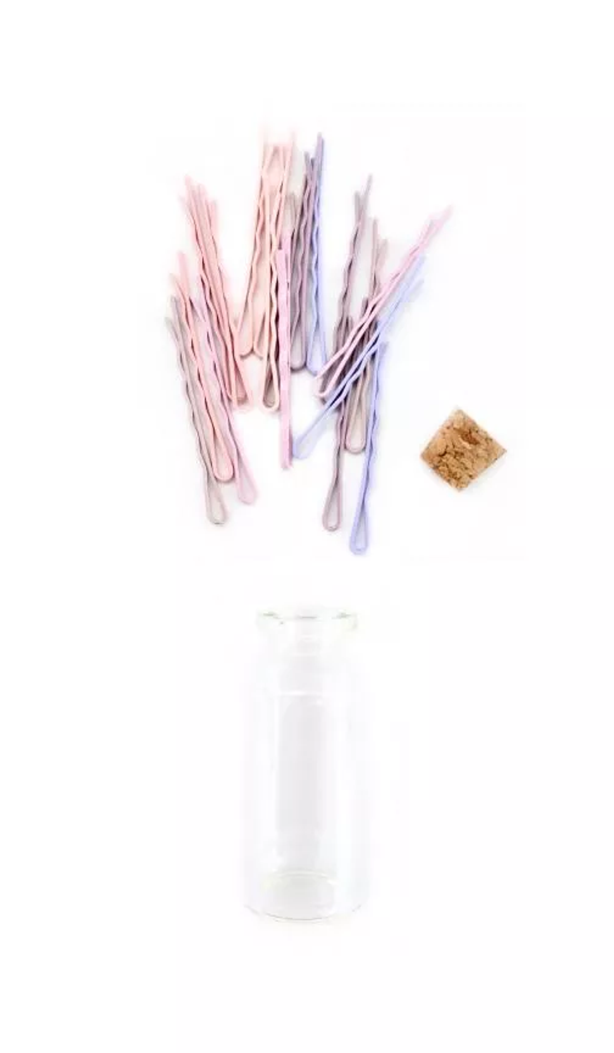 Glass Bottle of 18 Mini Sleek Bobbies Knotty